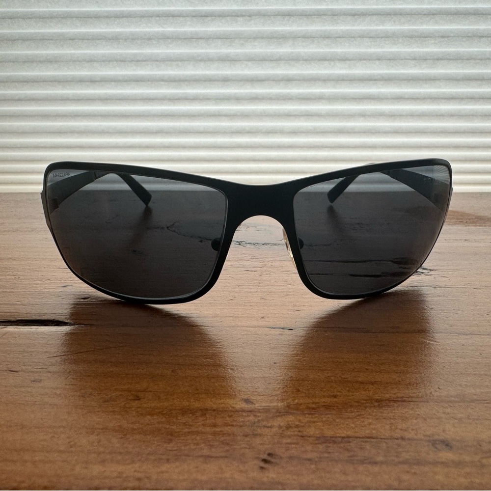 Prada SPR 60F Aviator Sunglasses Black Metal Frame